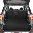 SUV Cargo Liner for Dogs - Waterproof Dog Car Seat Cover Mat for SUVs, Sedans, Vans & Trunks with Non-Slip Bumper Flap Protector, Scratchproof Large Size Universal Fit, Grey