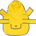 Wilderdog Dog Jacket Waterproof Raincoat with Breathable Interior, Removable Hood, Torso Strap, Secure Closures, Back Pocket and Two Hanging Loops, Foldable into Back Pocket, M
