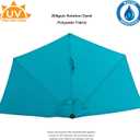 C-Hopetree 9 ft Half Round Outdoor Patio Market Wall Umbrella with Tilt, Aqua Blue