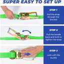 Trekassy Car Tie Down Straps for Trailers with Snap Hooks, Ratchet Straps for Car, Truck, UTV & More, 10000 lb Break Strength, Includes (8) Axle Straps