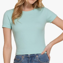 Women's Short Sleeve Cotton Span Rib Baby Tee, M