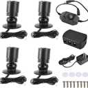 YaeCCC Dimmable LED Mini Spotlight Jewelry Showcase Display Lights Black Shell Surface Mount (Pack-4,Warm White 3000k)