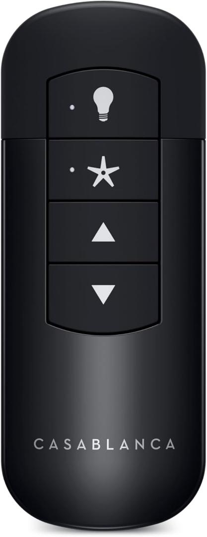 Casablanca Handheld Remote Control - Casablanca & Hunter Ceiling Fan Remote Replacement, Controls 4 Speeds & Full Range Light Dimming, Wireless, Includes Wall Mount Holder - 99198, Black