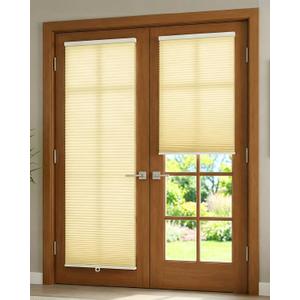 No Drill Light Filtering Cellular Shades for French Doors, 25"x40", Beige