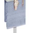 Livabber Standing Hand Towel Holder, 304 Stainless Steel Hand Towel Rack Stand with Heavy Marble Base, Bath Accessories, Towel Ring for Bathroom Kitchen Countertop, 14 Inch (Chrome)