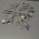 Tuanse 4 Pcs Christmas Silhouette Window Lights Christmas Snowflake Lights with Remote Control LED Lighted Snowflake Decorations Xmas for Window Wall (Warm White)