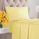 Twin Size 3 Piece Sheet Set - Comfy Breathable & Cooling Bed Sheets Set - Hotel Luxury Bedding for Women, Men, Kids, Teens, Boys & Girls - Deep Pockets, Ultra-Soft, Wrinkle Free - Oeko-Tex - Yellow