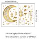 3 x Ramadan Mubarak Window Clings,Lantern Moon Star Wall Stickers,Party Supplies Decorations Islamic Muslim Happiness Al-fitr Kareem Cut-Out Decals for Home Wedding Birthday Islam Decor (Gold B)
