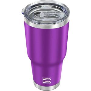 WETOWETO 30oz Tumbler, Stainless Steel Vacuum Insulated Water Coffee Tumbler Cup, Double Wall Powder Coated Spill-Proof Travel Mug Thermal Cup for Home Outdoor (Purple, 1 Pack) WETOWETO 30oz Tumbler, Stainless Steel Vacuum Insulated Water Coffee Tumbler Cup, Double Wall Powder Coated Spill-Proof Travel Mug Thermal Cup for Home Outdoor (Purple, 1 Pack)
