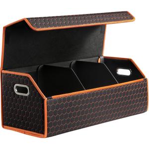 Fyzeoty Car Trunk Organizer for SUV and Sedan, Orange-Honeycomb, 29.5 in (XL)