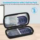 MEDMAX Hard Shell Insulin Cooler Travel Case with 2 Ice Pack, Shock Absorption Insulated Diabetic Medication Organizer Carrying Bag with Extra Pouch for Insulin Pen and Other Diabetic Supplies, Black