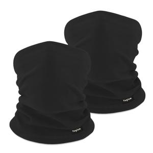 Vogium Adult Fleece Neck Warmer Gaiter - Windproof Stretchy Face Mask for Winter Sports & Commuting - Unisex Warm Elastic Tube Scarf(Black/Dark Grey)