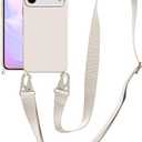 Compatible with iPhone 17 Pro Case with Lanyard Crossbody iPhone Case with Strap Adjustable Shockproof Drop Protection Silicone Phone Cover for iPhone 17 Pro 6.3 inch Stone
