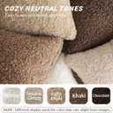 Foindtower 2 Pieces 22x22 Inch Neutral Cream, Faux Fur Throw Pillow Cover Accent Sherpa Pillow Fuzzy Soft Pillowcases Sheepskin Decorative Fleece Cushion Case for Bed Couch Living Room