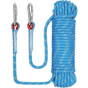 8/10/12mm x 5/10/20/30meter Static Rope Climbing Rope Marine Rope Anchor Rope Boat Rope Rappelling Rope Float Rope Tree Swing Rope Reflective (3/8" x 9.8', Blue)