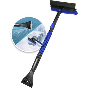 Snow Joe 45" Multi-Purpose Ice Scraper and Extendable Snow Brush for Car Windshield with Foam Grip and 360-Degree Pivoting Brush Head, SJEG-SB45S