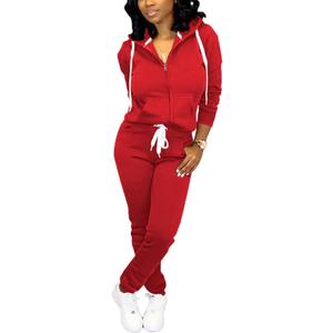 Nimsruc Jogging Suits for Women 2 Piece Casual (Large, Big Red)