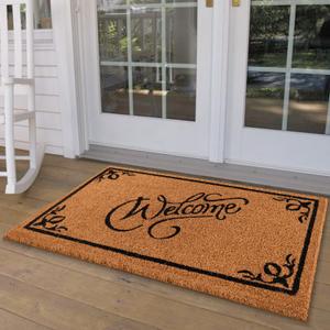 LuxUrux Extra Large Welcome Mats Outdoor Coco Coir Doormat, with Heavy-Duty PVC Backing - Natural - Perfect Color/Sizing for Outdoor/Indoor uses. (24 x 36 Inch)