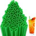 50 Pcs Christmas Tree Shaped Plastic Straws Disposable Drinking Straw Bulk for Cocktail Xmas Party Birthday Party Supplies (Green)