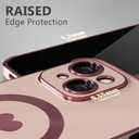 Magnetic Case for iPhone 14 Case for Women Girls Female [Compatible with Magnetic] Soft Luxury Love for iPhone 14 Phone Case [ Four Raised Bumper Shockproof] 14 Cove Pink