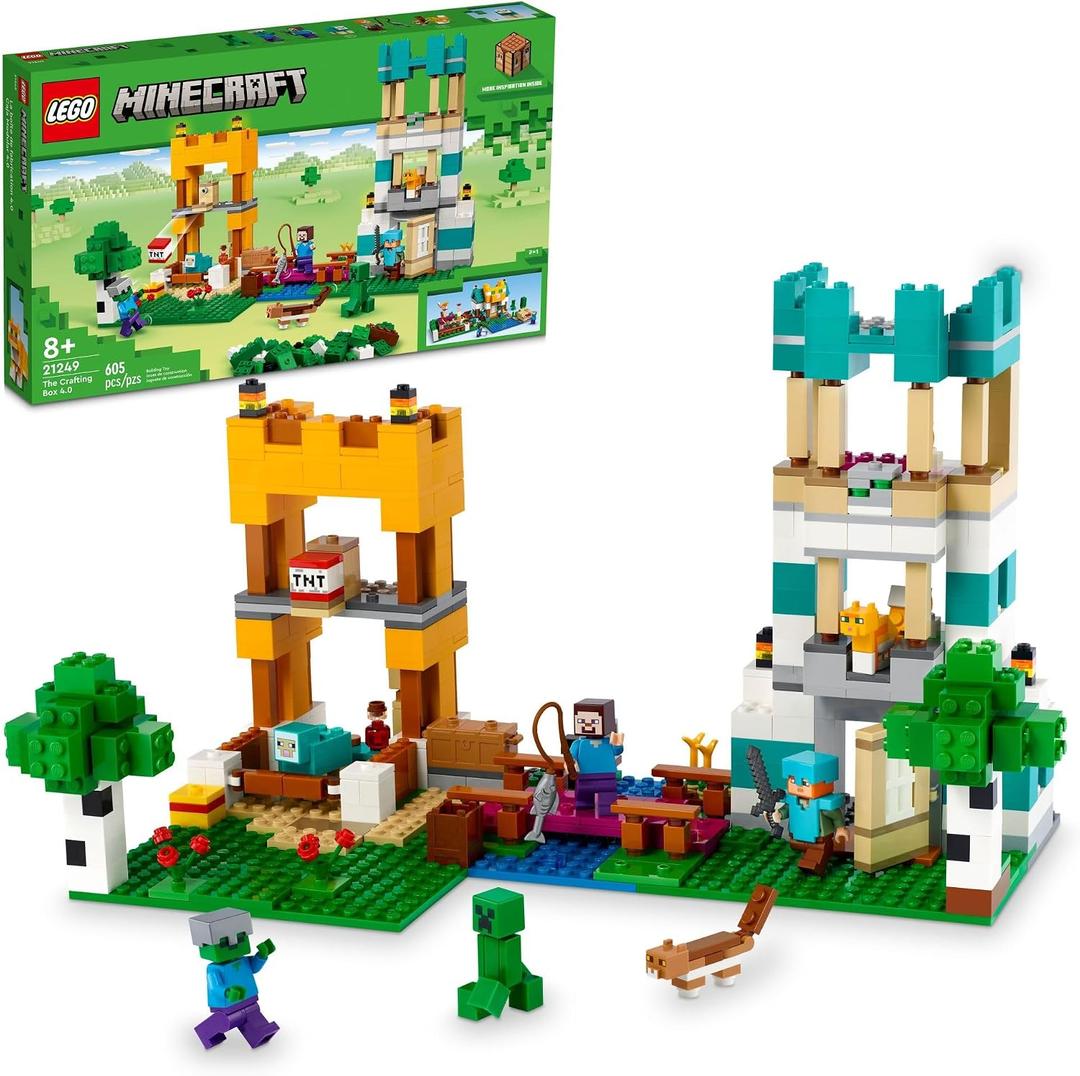 LEGO Minecraft The Crafting Box 4.0 Building Toy - Pretend Playset for Boys & Girls, Ages 8+ - Gift for Birthdays - Minecraft Toy for Kids & Video Game Fan - 21249, Medium