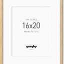 Yaetm Minimalist 16x20 Oak Picture Frame with Mat for 11x14, Natural Solid Oak Wood 16x20 Frame for Wall, Lightweight, Wall Mount, Single, 16x20 - 1 pack
