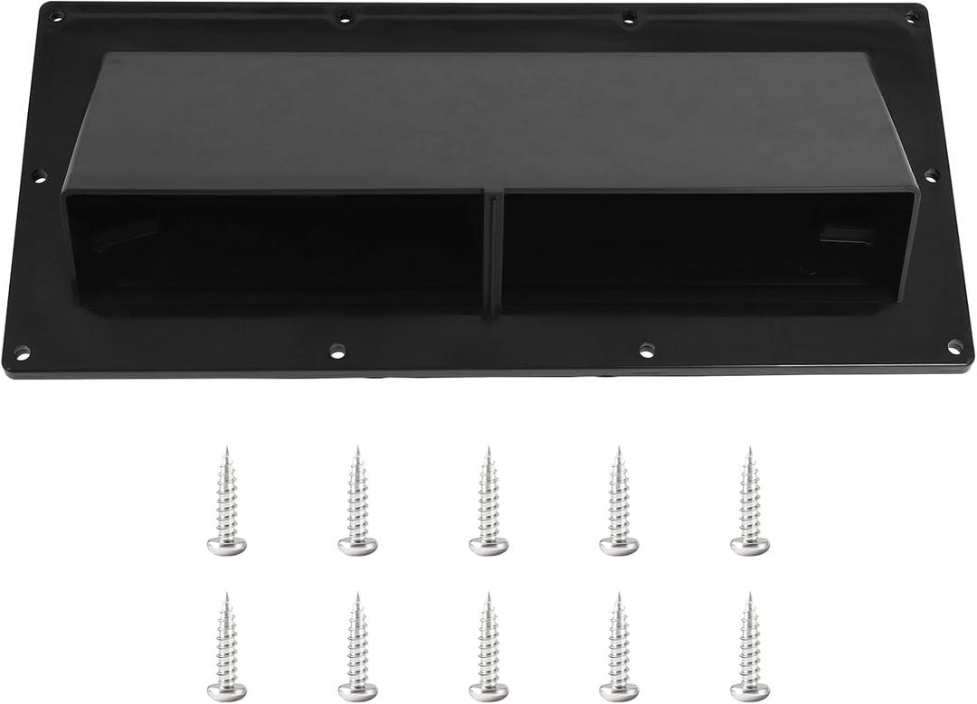 Gekufa RV Exhaust Vent Cover Fits Camper, Trailer, Motorhome Range Hood & Exhaust Vent  Includes 10Pcs Screws (Black)