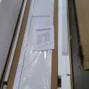 60" x 84" Bifold Sliding Barn Door, K Shaped Panel with Sliding Hardware Kit Set, Finished Closet Door Slab, 5.66FT Track for 4 Doors, MDF, White