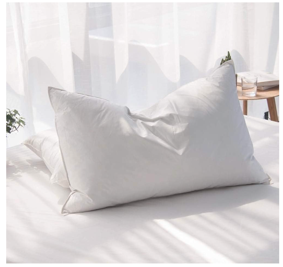 REDASW Canadian Luxurios Goose Down Pillows 80% Down 20% Feather 1050 Fill Power 20X36 in Bed Pillows with 100% Cotton Pillow Shell 600TC Fluffy Soft (King,Pack of 2)