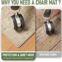 Office Chair Mat for Hardwood Floor, 48"x60" Desk Chair Mat for Home Office, Anti-Slip Under Desk Mat Rug for Rolling Chair,Floor Protector Washable Rug for Gaming Chairs-Beige