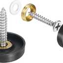 uxcell 16 Pcs Screw Covers Caps, 304 Stainless Steel Mirror Screws Decorative Caps Cover Nails, Mirror Screws Fasteners for Sign Advertising Hardware Construction, 22mm Diameter, Black