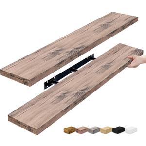 Sorbus Floating Shelves for Wall - 48 Inch Long Bathroom Shelves, Wall Decor for Bedroom, Kitchen, Living Room & Book Storage - Mounted Floating Shelf with Invisible Brackets (Mahogany, 2 Pack)