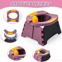 Travel Potty for Toddlers, Portable Potty Chair with Bag & 30 Pouches - Kids Toilet for Car, Camping, Indoor Outdoor - Splash-Proof Design, Easy Clean Training Seat (Purple)