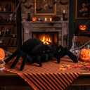 HyDren 31.5 x 19.7 Inch Giant Spider Plush Stuffed Animal Toy Soft Cute Decorations Indoor Spider Pillow Gifts for Kids Bedroom Decor for Birthday Party Hugging Pranks Sofa Couch Bed