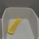 SpaceTime Large Cat Litter Box with High Sides,Cat Boxes for Indoor Cats,Cat Litter Pan for Kitty,Litter Box with Low Entry,Easy to Clean,Anti-Splashing,(Grey-Yellow)