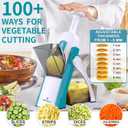 ONCE FOR ALL Safe Mandoline Slicer 5 in 1 Vegetable Cutter, Strips Julienne Dicer Adjustable Thickness 0.1-8 mm for Kitench Fast Meal Prep (Blue)