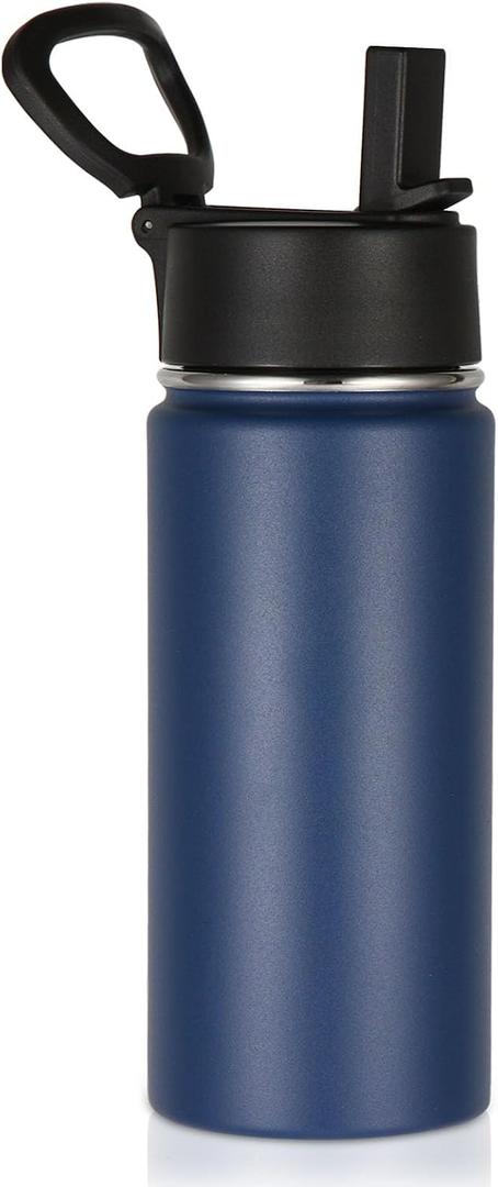 Volhoply 16oz Insulated Kids Water Bottle with Straw, Mix, 