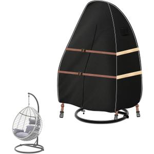 Outdoor Egg Chair Cover Waterproof – Single Seat Hanging Egg Chair Cover with Zipper ， 1200D Heavy Duty Covers for Patio Wicker Swing Chairs, 45"Lx38"Wx68"H, Pack 2