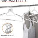 60 Pack Heavy Duty Plastic Hangers, Non Slip Clothes Hangers with Rubber Pads and 360 Hook - Thin Space Saving Hanger, Closet Organizer for Shirt, Pants, Suit, Skirt,Coat - Gray