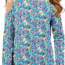storeofbaby Girls Casual Cold Shoulder Shirts Long Sleeve Crewneck Tops Loose Fit Blouses 5-14 Years (B Blue Purple)