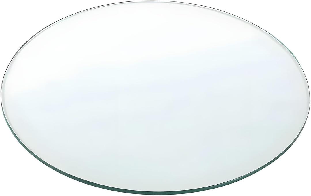 Glass Table Top, 8mm Thick Tempered Pencil Polished Edge, Round Glass Table Top(900mm(36In)) (Clear)