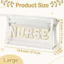 CY2SIDE NURSE Clear Makeup Bag - White Letter Patch Cosmetic Bag with Handle for Travel PVC Zipper Clear Travel Pouch for Toiletries Waterproof Portable Organizer Case Gift for Nurse, White