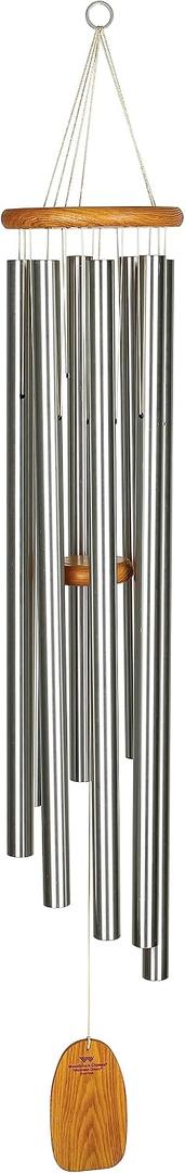 Woodstock Wind Chimes Garden Decor for Outside Outdoor Patio Decor 56" Inspirational and Memorial Sympathy Wind Chime Porch Decor Gregorian Wind Chime Baritone Deep Toned Sound Silver Wind Chimes(GBS)