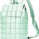 Niumike 10L Quilted Casual Daypacks Lightweight Shoulder Bag Solid Green Color Waterproof  Flap Backpack for Traveling Hiking