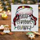 3 x Funny Christmas Vacation Wooden Sign Decor - 'You Serious Clark' Block Sign for Table Shelf - Holiday Decorations 5 x 5 Inch