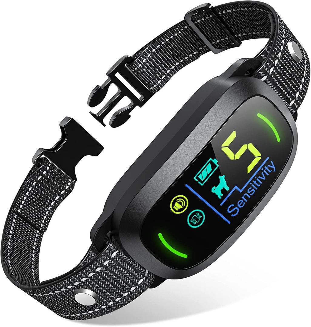 FAFAFROG Dog Bark Collar, Rechargeable Smart Collar, Anti Barking Training Collar with 5 Adjustable Sensitivity Beep Vibration, Bark Collar for  Dogs (Black)