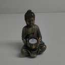 Goodeco Meditation Small Buddha Statue Figurine -Buddha with LED Tea Lights Candle Holder,Gift idea,Zen Home Decor Meditation Accessories,Antique Bronze Look 8"