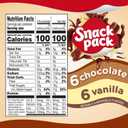 Snack Pack Chocolate and Vanilla Pudding Cups Family Pack, Lunchbox Snack, 12 Count (Pack of 1) (EXP 07/08/25)