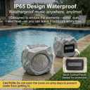 Solar Powered Outdoor Rock Speaker Bluetooth 4.5 Inch Speakers Peak 80W Deep Bass 22 Hr Playtime Multi-Sync 200 Speakers, Bluetooth 5.4 Stereo 120 FT,IPX65 for Garden Patio Pool 2-Pack(Brown)