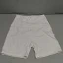 FULLSOFT High Waisted Biker Shorts for Women-5" Tummy Control Fitness Athletic Workout Running Yoga Gym Soft White Biker Shorts for Women (White, Small-Medium)